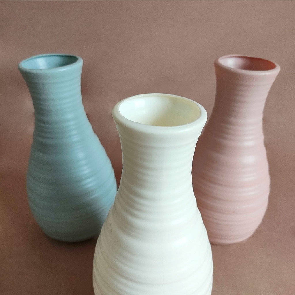 Plastic Ceramics Texture Flower Vas  Bunga Plastik Buatan Dekorasi Hias Pajangan