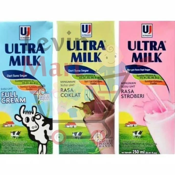 

(BISA COD) SUSU UHT ULTRA 250ML COKLAT FULL CREAM STROBERI 1 DUS 24PCS / ULTRA TERBAIK Kode 1412