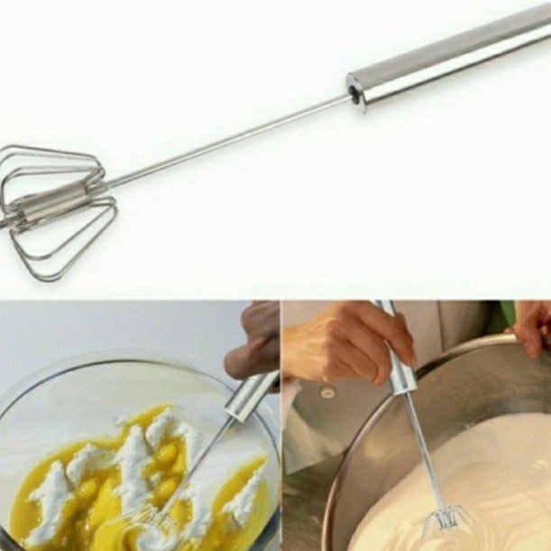 Mini Pengocok Telur Stainless/ Kocokan Adonan Kue Egg Hand Mixer beater