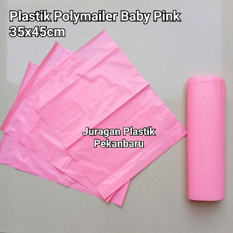 35x45 Baby Pink Peach Plastik Polymailer Online Shop / Plastik Packing Pekanbaru Olshop Merah Muda D