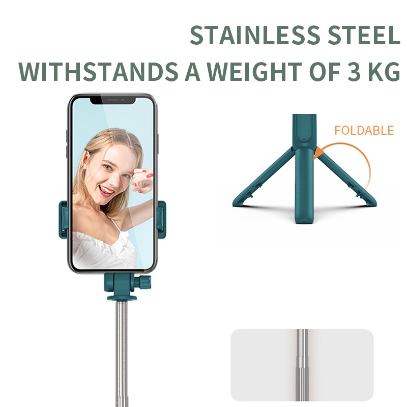 Selfie Stick Tongsis Bluetooth Tripod Stand HolderRemote 3 in 1