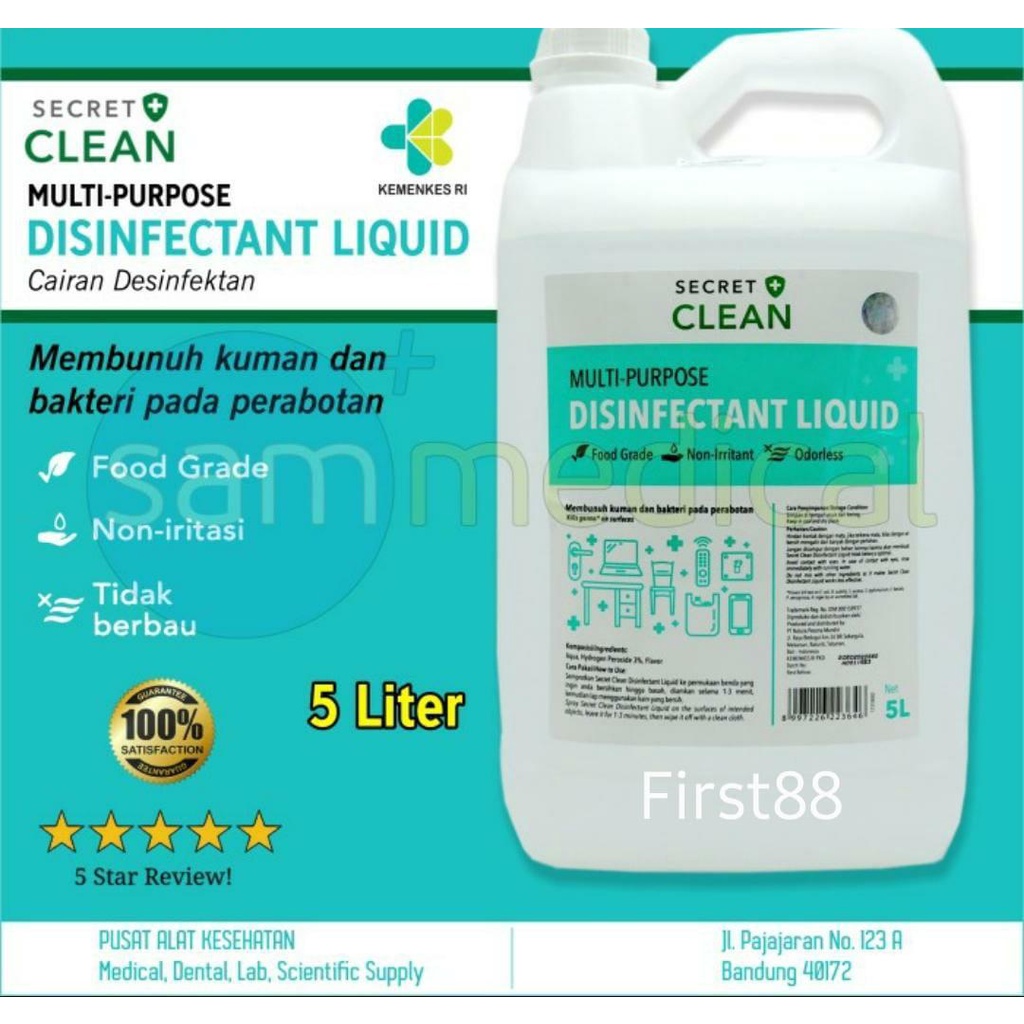 Disinfectant Cair Secret Clean 5 Liter FOOD GRADE