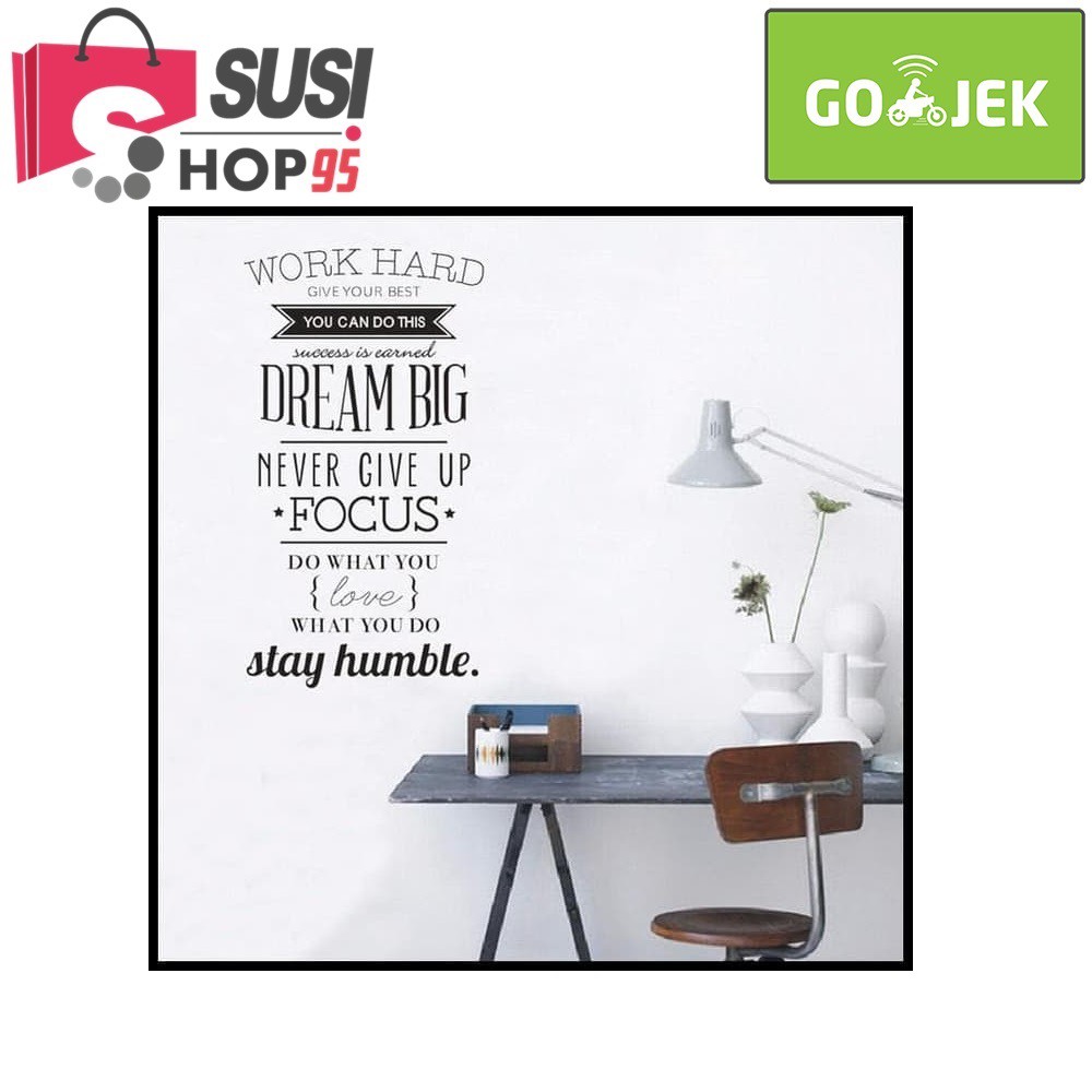 Sticker Wallpaper Dinding Kaca Motivasi Work Hard Kata Bijak Sticker Wallpaper Dinding Kaca Motivasi Work Hard Kata Bijak