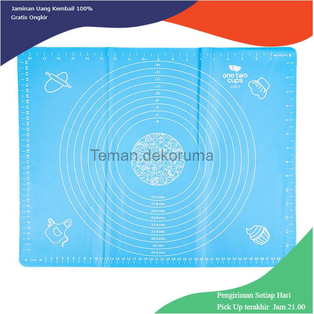 TD-AI One Two Cups Mat Alas Adonan Kue Fondant Silikon 50 x 40 cm - JJ3873