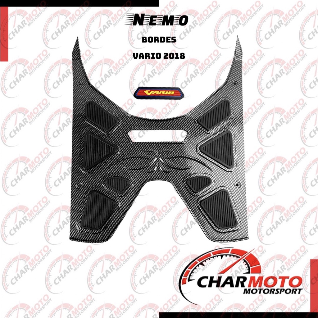 Karpet Vario 150 125 New Carbon / Bordes Pijakan Kaki Vario150 125 2018 Original Nemo - Charmoto