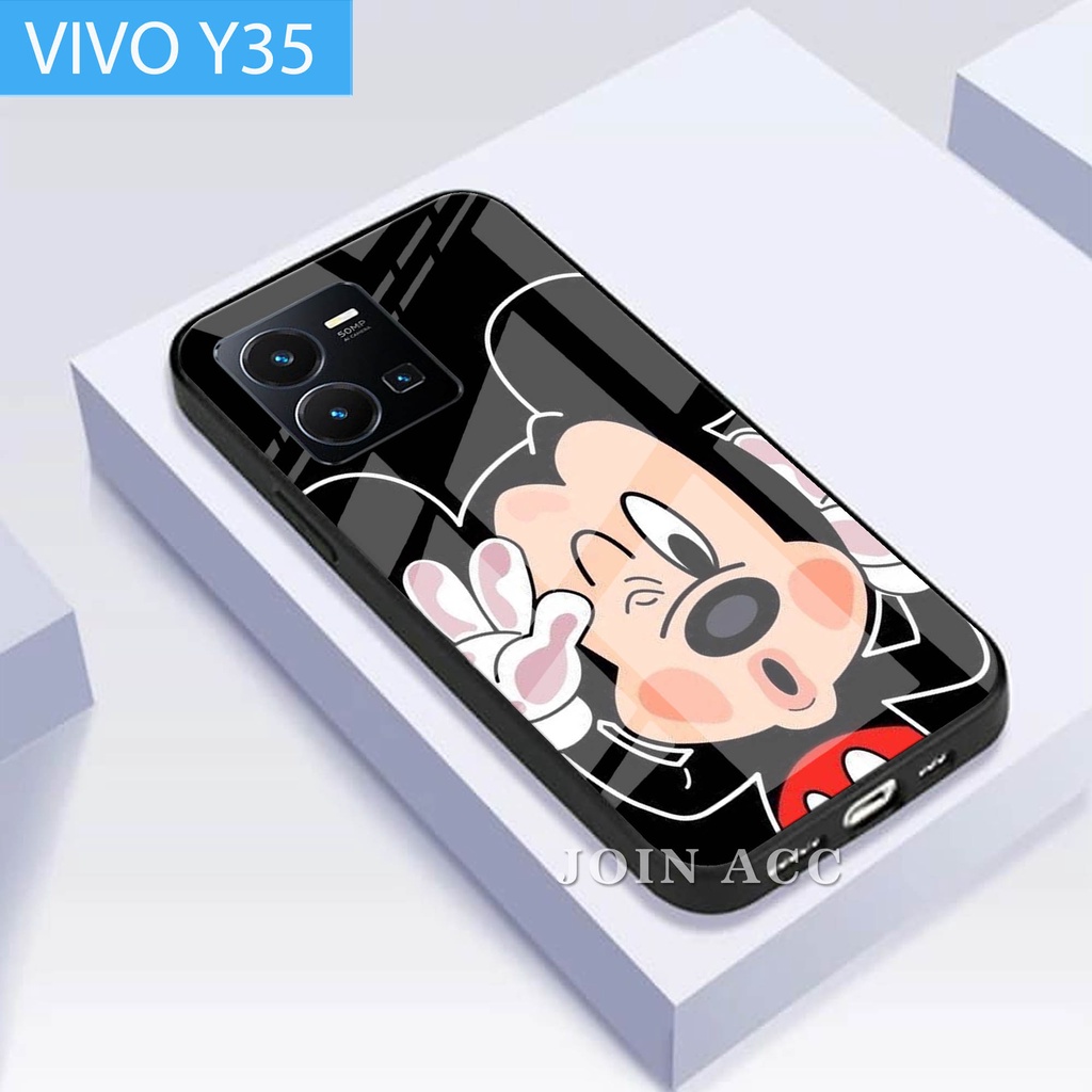 [A06] SoftCase Glass Kaca Vivo Y35 / Case Vivo Y35 / Casing Handphone Vivo Y35 / Case Vivo Y35