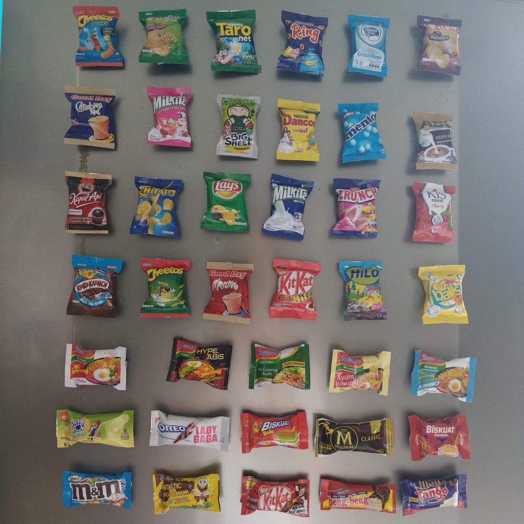 TEMPELAN KULKAS SAYUR UNIK SNACK JAJANAN HIASAN KULKAS MINI MAGNET MINIATUR MAKANAN RINGAN LUCU