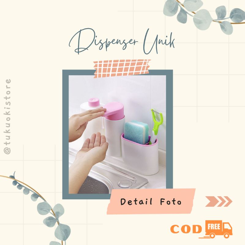 Dispenser Sabun Serbaguna Tempat Sabun Cuci Piring Shabby Murah Pink