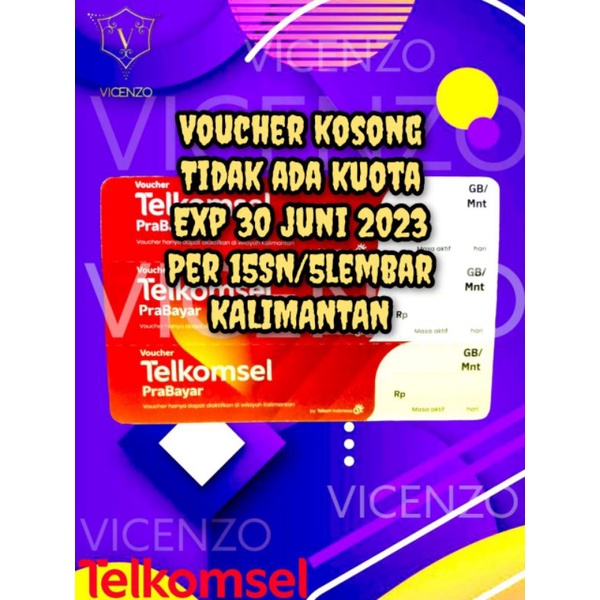 voucher kosong telkomsel kalimantan 15sn/5lembar