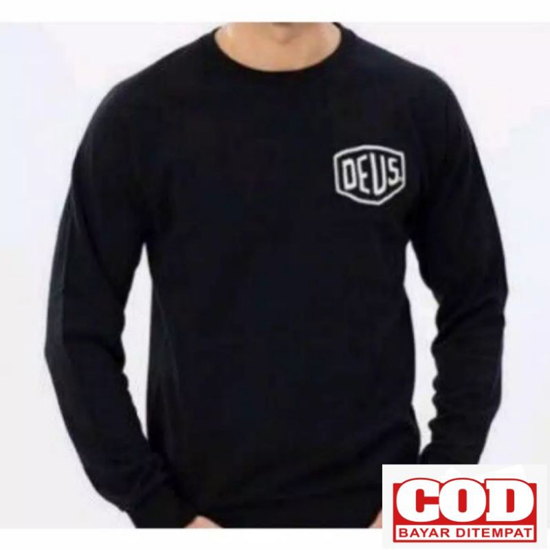 KAOS DEUS LENGAN PANJANG BELAKANG POLOS / BAJU DISTRO BAHAN COMBED 30s