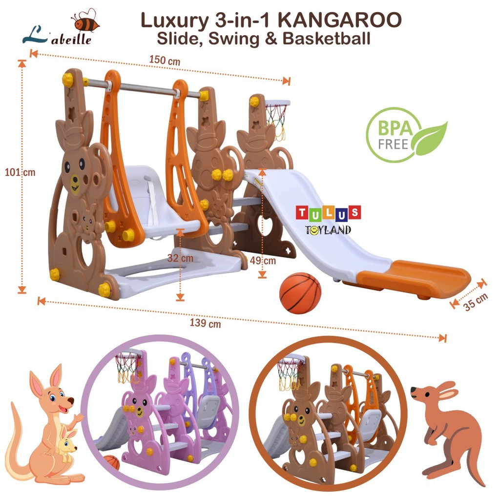 Perosotan Ayunan Murah Labeille Luxury KANGAROO Slide Swing Kangguru Basket mainan plosotan seluncur