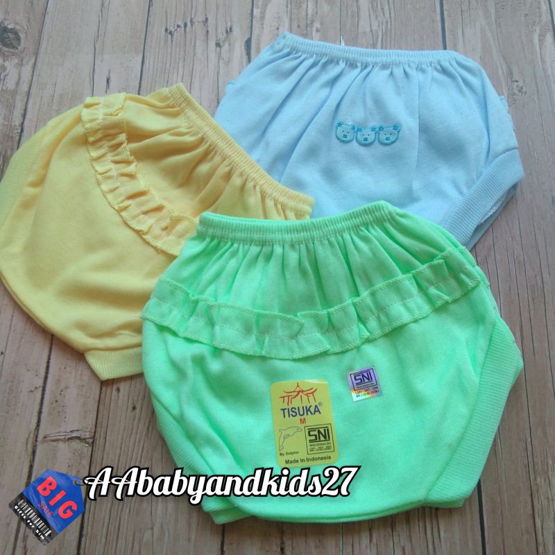 Dapat 6PC!!! DOLPHIN Celana Dalam Bayi Perempuan Model Renda di Belakang Ukuran M L XL SNI