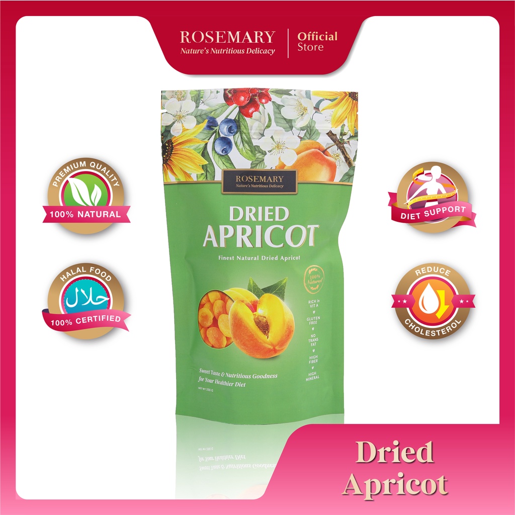 

Dried Apricot 250 Gram - Fruit & Berries 100% natural Rosemary Nutrisnack