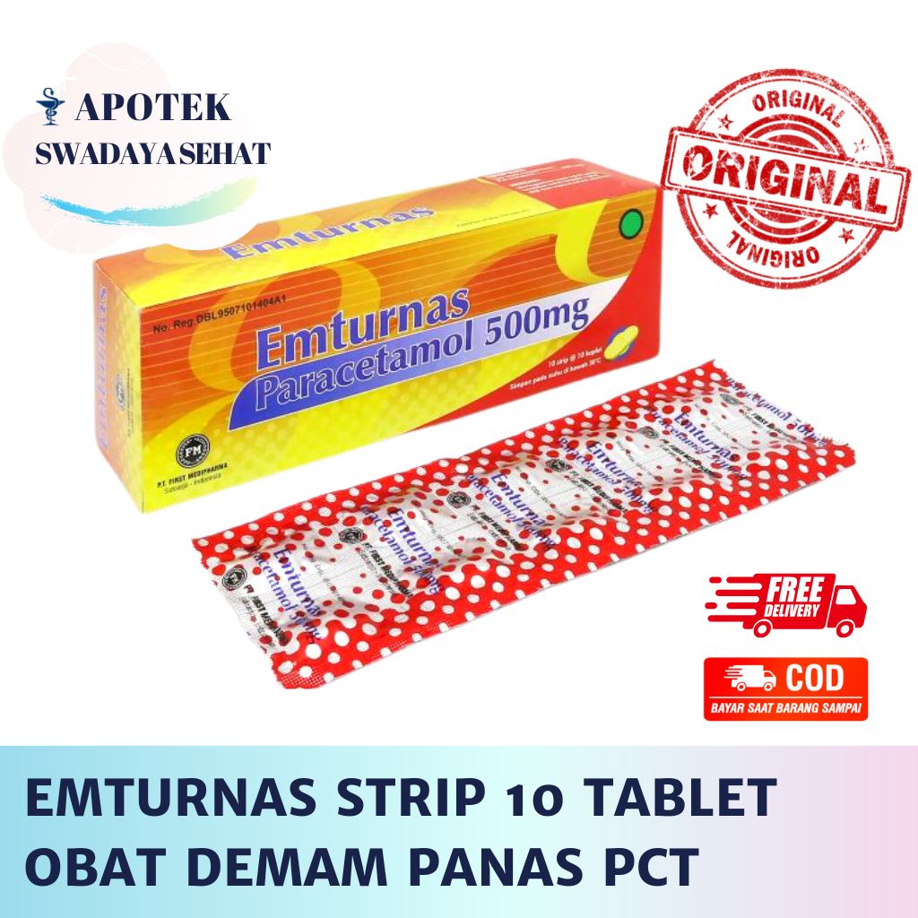 EMTURNAS FORTE BIASA  STRIP 10 Tablet - Obat Demam Panas Paracetamol PCT Parasetamol 500 MG 650MG