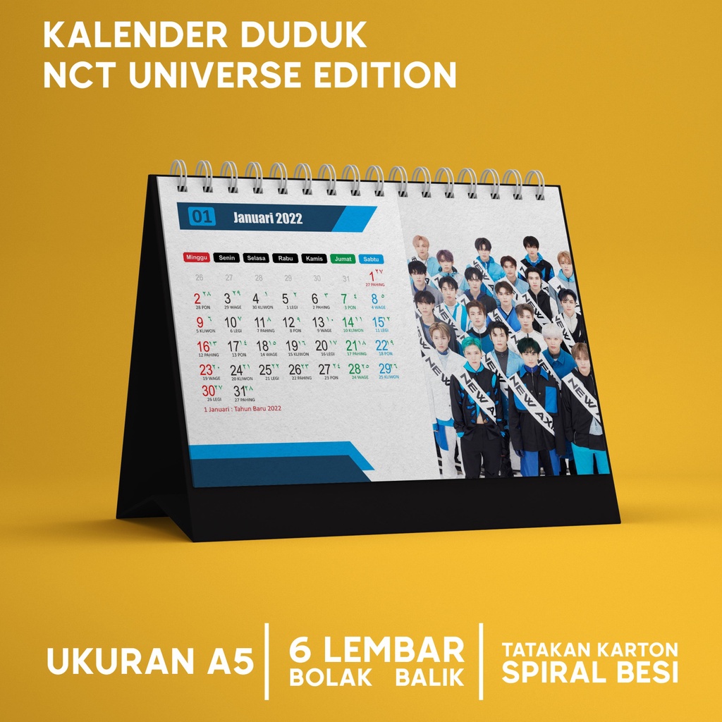 

KALENDER MEJA KALENDER DUDUK 2022 KPOP NCT UNIVERSE CUSTOM