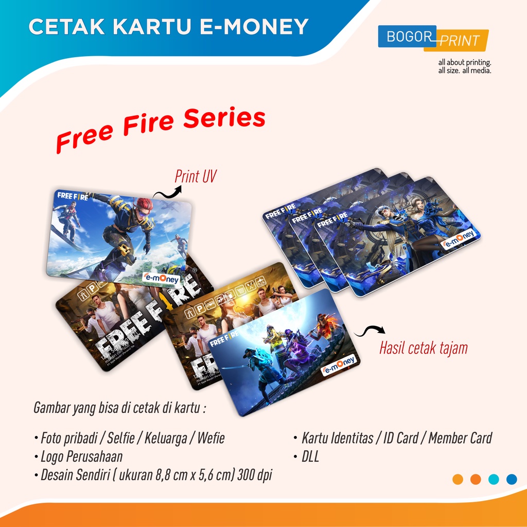 E Money Free Fire Series / Mandiri / Flazz / TapCash / Brizzi / Tanpa Saldo / Saldo Nol / Cetak 2 Si