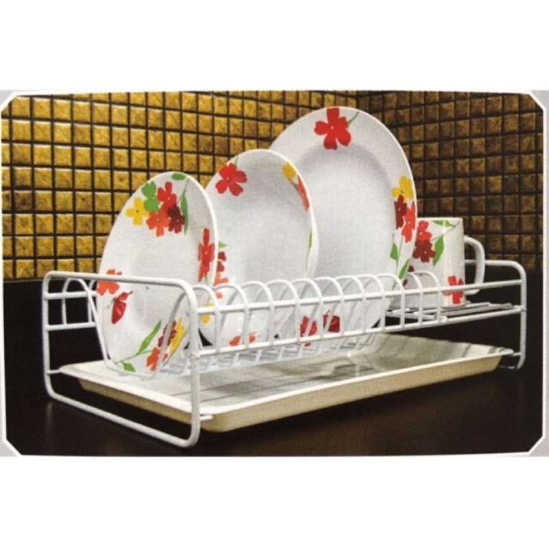 Rak piring gelas besi kecil + nampan tadahan anti karat