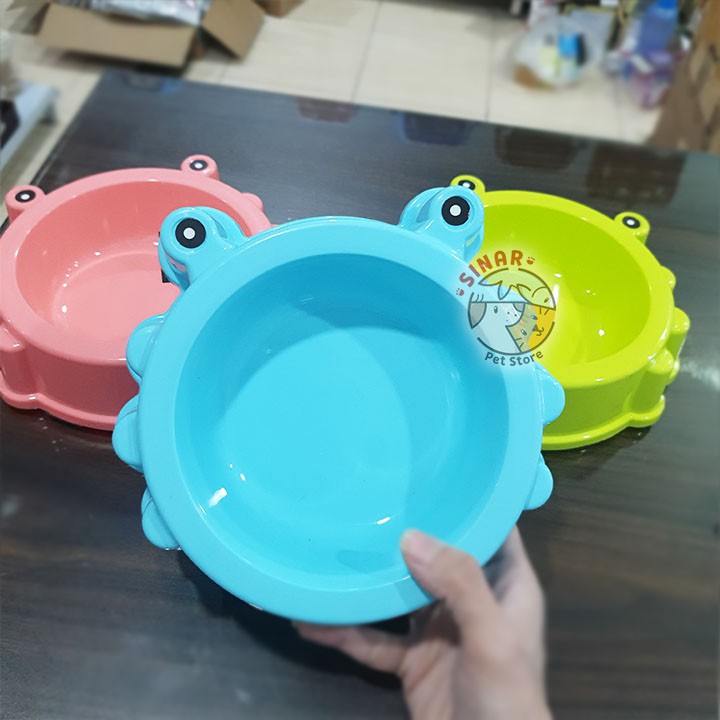 Bowl single large tempat makan hewan kucing anjing / motif kodok 13CM