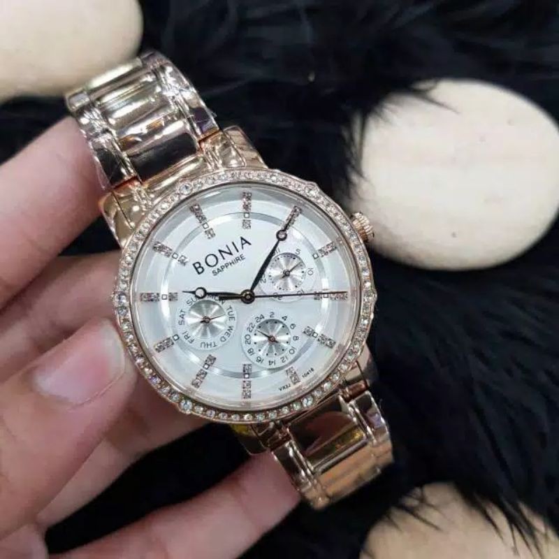 jam tangan  Bonia chronograph tanggal hari aktif original