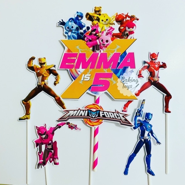 Miniforce X Topper Cake Birthday / Hiasan Kue Ulang Tahun