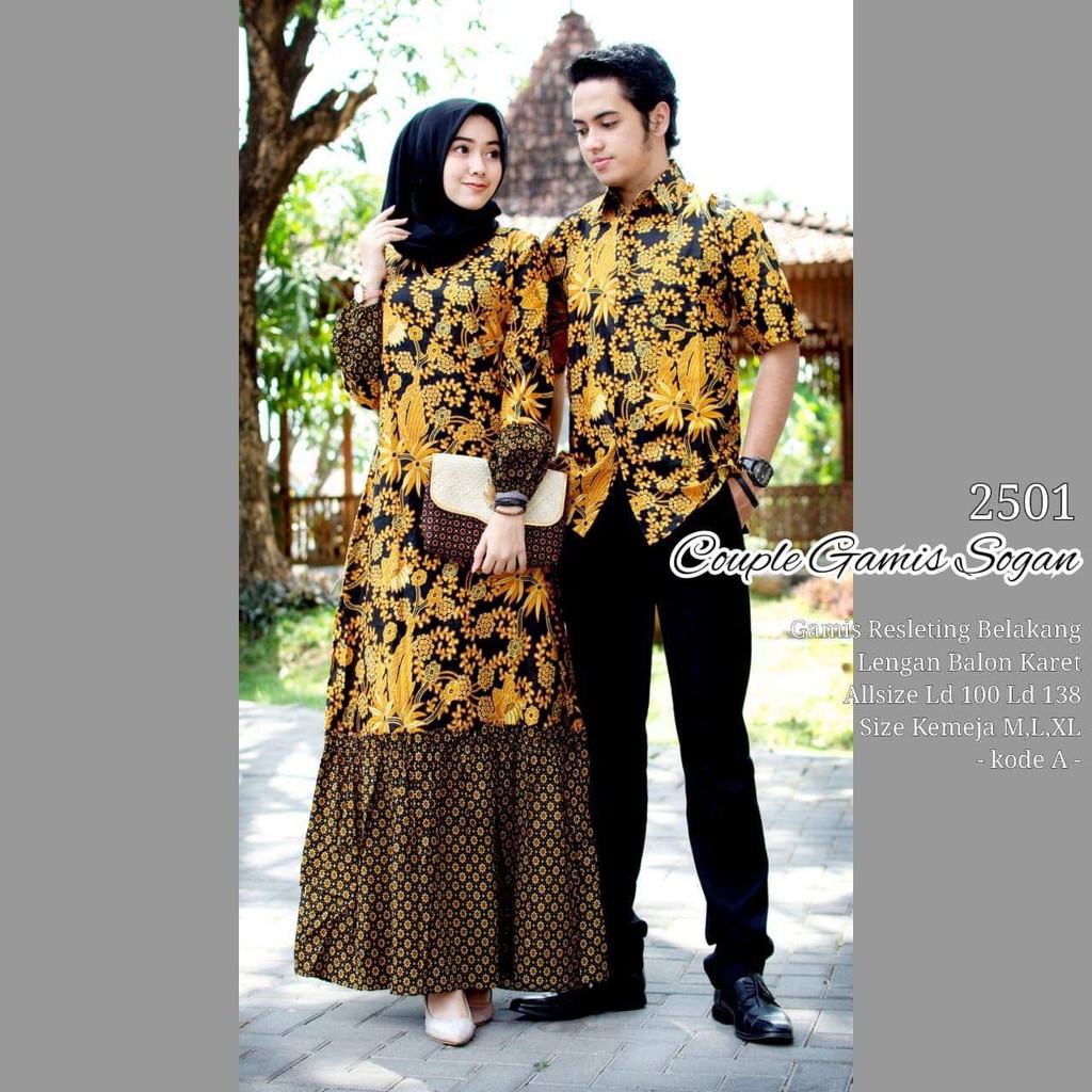 GROSIR SOLO - sarimbit batik couple gamis sogan