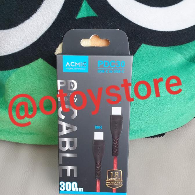 Lucu Acmic Pdc30 Kabel Usb Type C To Usb Type C 30 Cm - Power Delivery Diskon