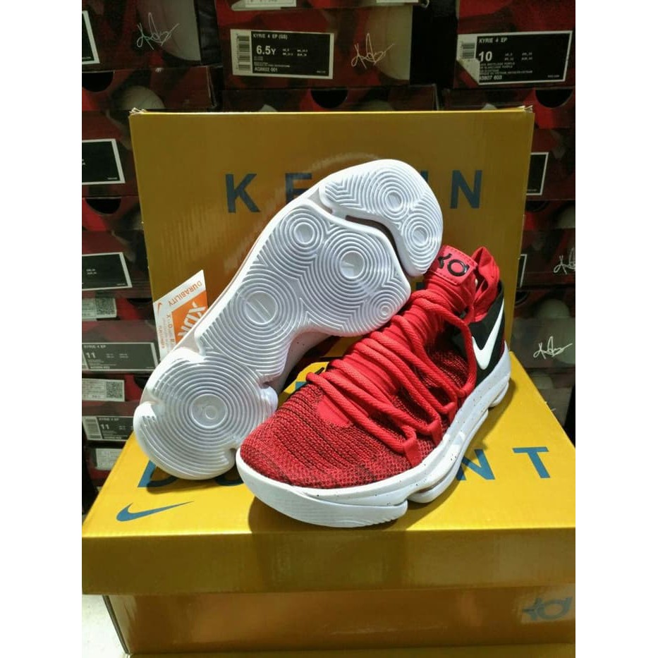 (FREE TALI SEPATU) SEPATU BASKET NIKE KD 10 RED UNIVERSITY