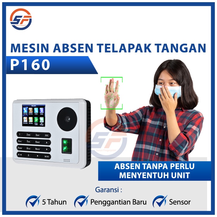 Mesin Absen dan Akses Kontrol Palm P160 Mesin Absen Telapak Tangan