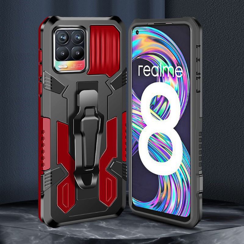 Hard Case Realme 8 / 8 Pro / 9 / 9i / 9 Pro / 9 Pro+ / C20 / C20A / C21 / C21Y / C25 / C25Y / C30 / C31 / C33 / C35 Case H8 I-Crystal Transformer Robot Ironman Kickstand