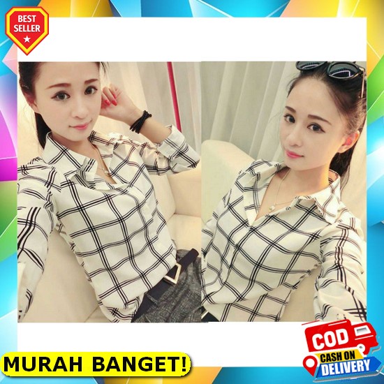 Endles Blouse Premium Baju Pakaian Blouse Wanita Remaja Dewasa Super Adem Lembut Motif Daun / Fashio