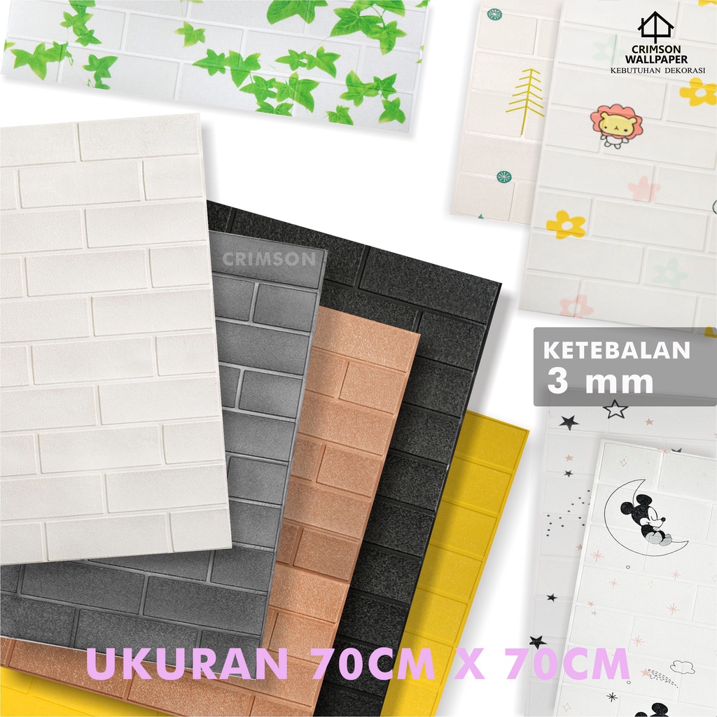 WALLPAPER STICKER DINDING / WALLFOAM 3D WALLBRICK FOAM DEKORASI KAMAR RUMAH MOTIF ANAK