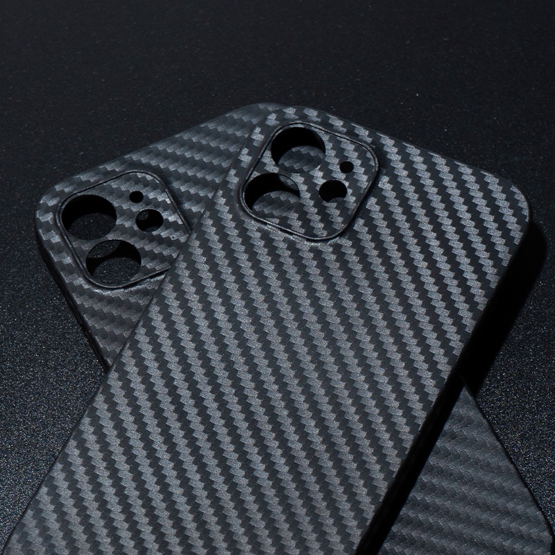 (Hard Case) Hard Case PC Ultra Slim Motif Carbon Fiber Untuk iPhone 13 12 Pro Max mini 11 Pro Max 8 7 Plus X XS XR