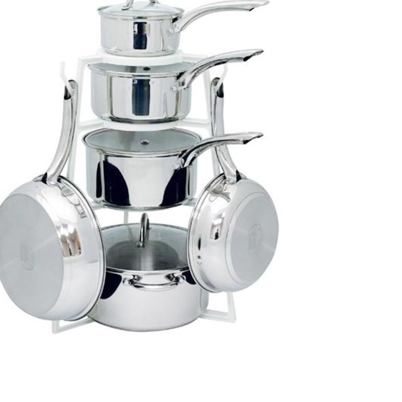 Masterhome Rak Panci Holder Organizer 4 Susun MFR03A Serbaguna 4 Tingkat Gantungan Meja Portable Coo