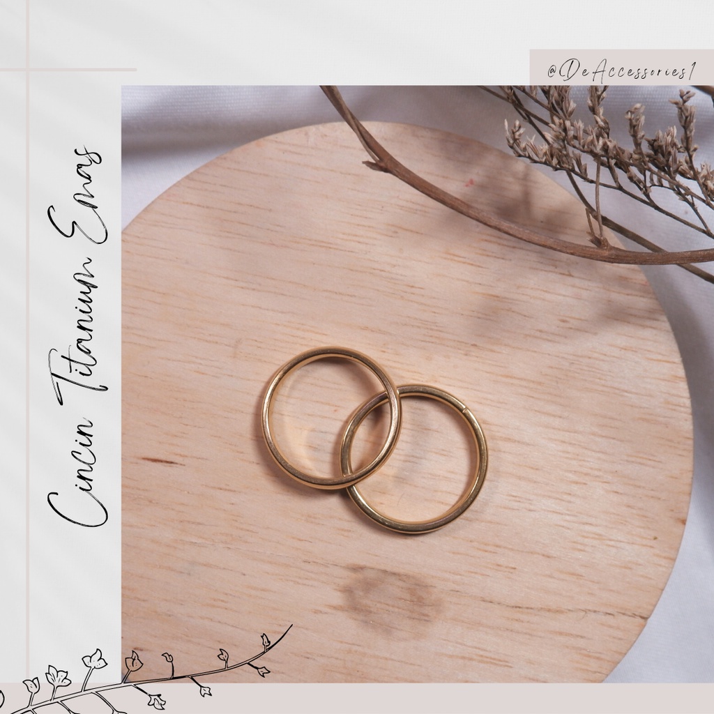 Cincin Titanium Emas / Cincin Titanium / Cincin Nikah Titanium / Cincin Emas