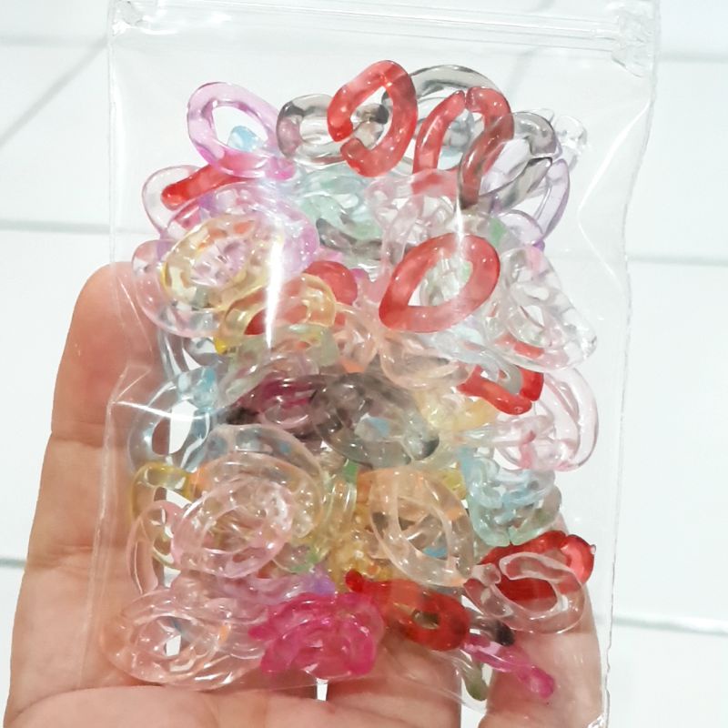 100 pc Rantai Plastik Manik Mote Bahan Strap Masker