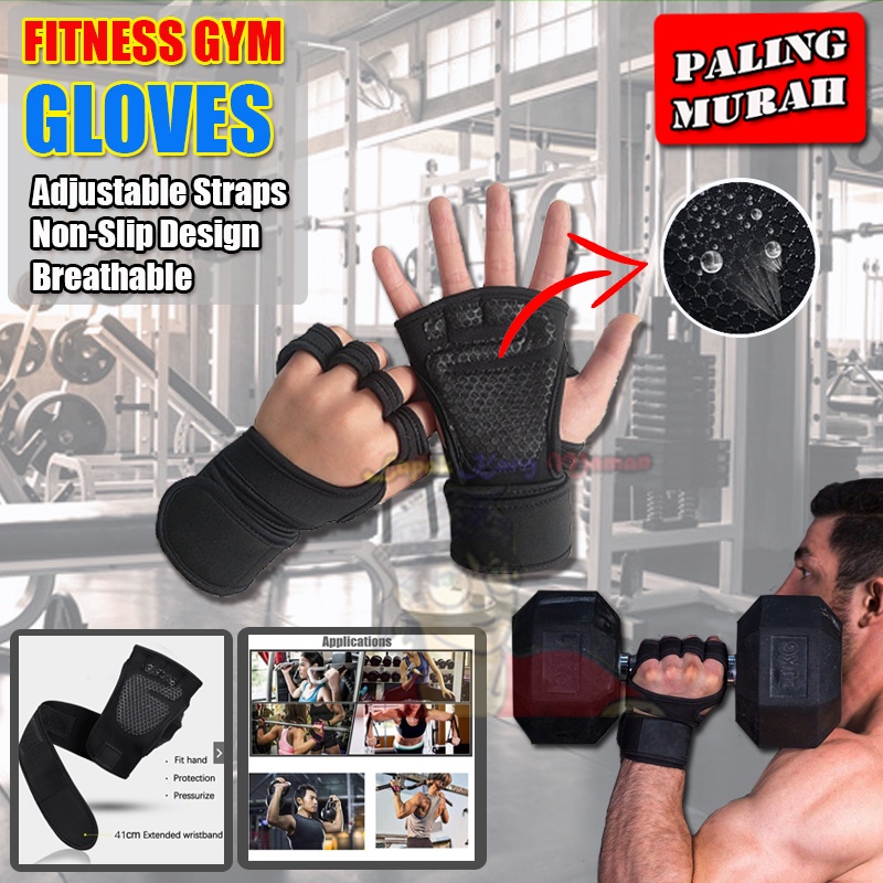 Sarung Tangan Fitness &amp; Gym Olahraga Anti Slip Weight Lifting Gloves