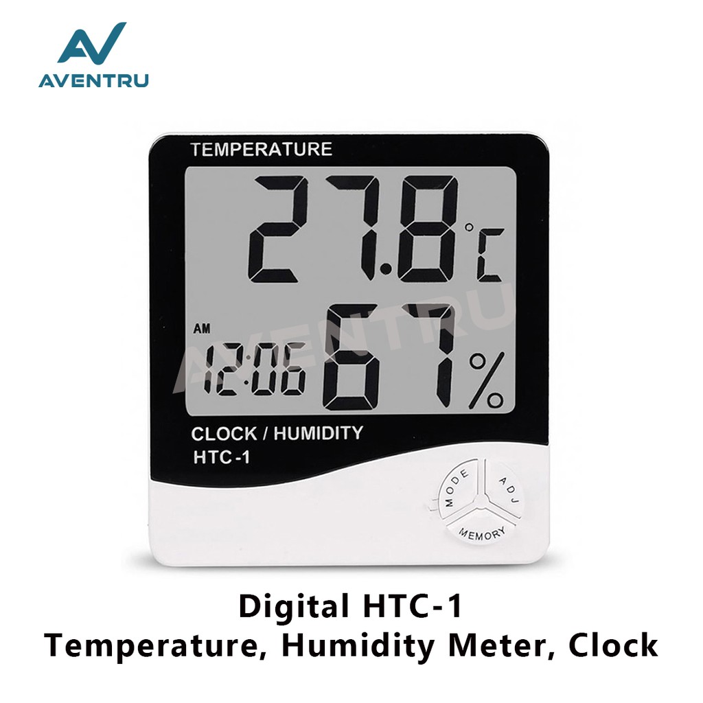 Higrometer HTC-1 Termometer Thermometer Jam Digital Alat Pengukur Suhu Ruangan