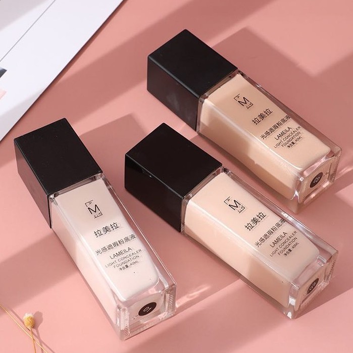 Lameila Light Concealer Foundation Cair Tahan Air Untuk Makeup Wanita  LM 3020