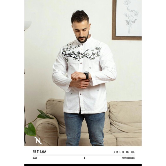 JUMBO Baju Koko Nizar Bordir NK 11 Leaf REGULER