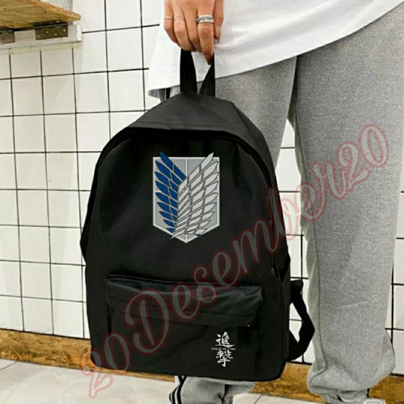 Tas Sekolah Ransel Backpack Cowok Cewek SMP SMA  SMU Kuliah Murah Kent Kent kanvas Murmer Abu AOT-2
