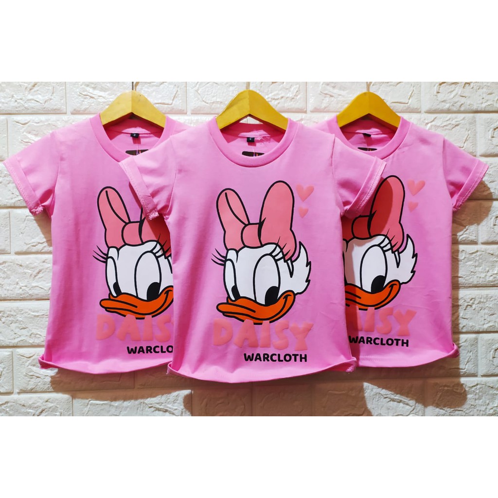 Kaos Anak Perempuan Daisy Pink Bahan Adem Kualitas Distro