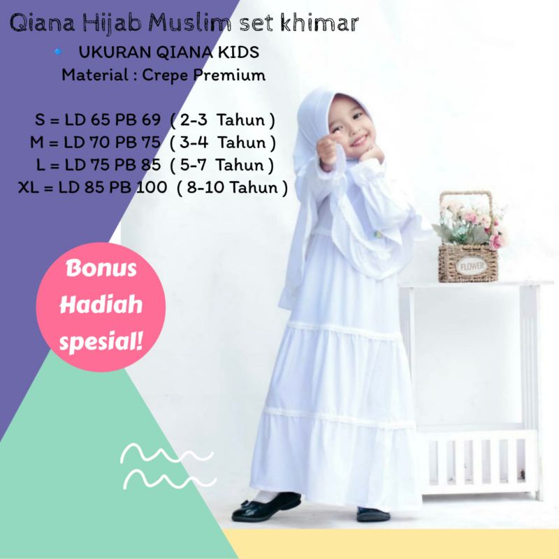 Gamis Anak Set Hijab Qiana/ZahraNubi/Aurora COD