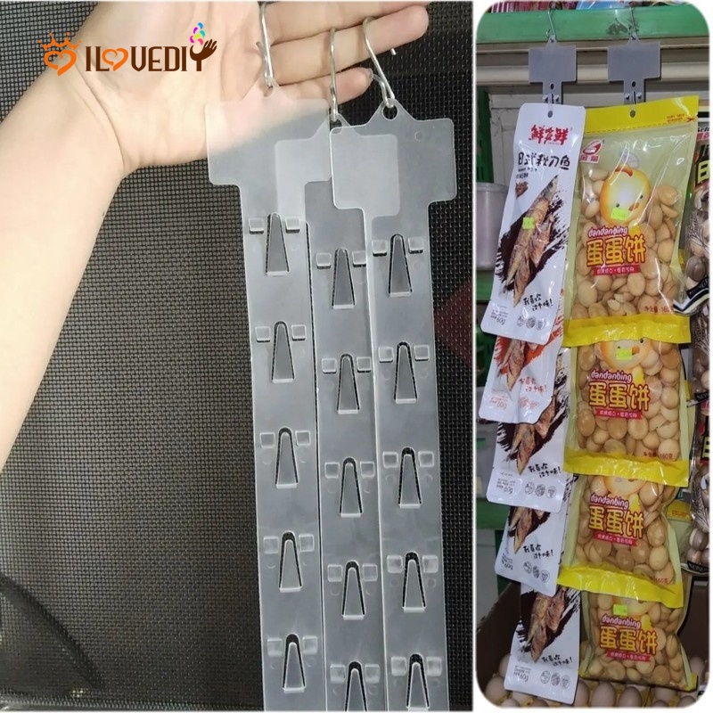 1 Pc Strip Perekat Gantungan Makanan Ringan Multifungsi Bahan Plastik Pvc