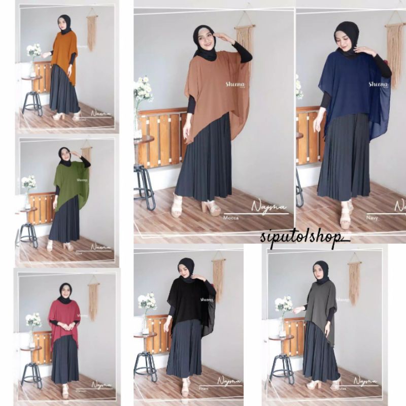 (COD)OUTER NAZMA BATWING/LONG OUTER ATASAN WANITA ROMPI POLOS