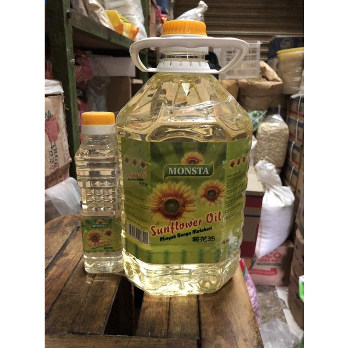 

SUNFLOWERS OIL / MINYAK BIJI BUNGA MATAHARI MONSTA 3L + FREE 250ML