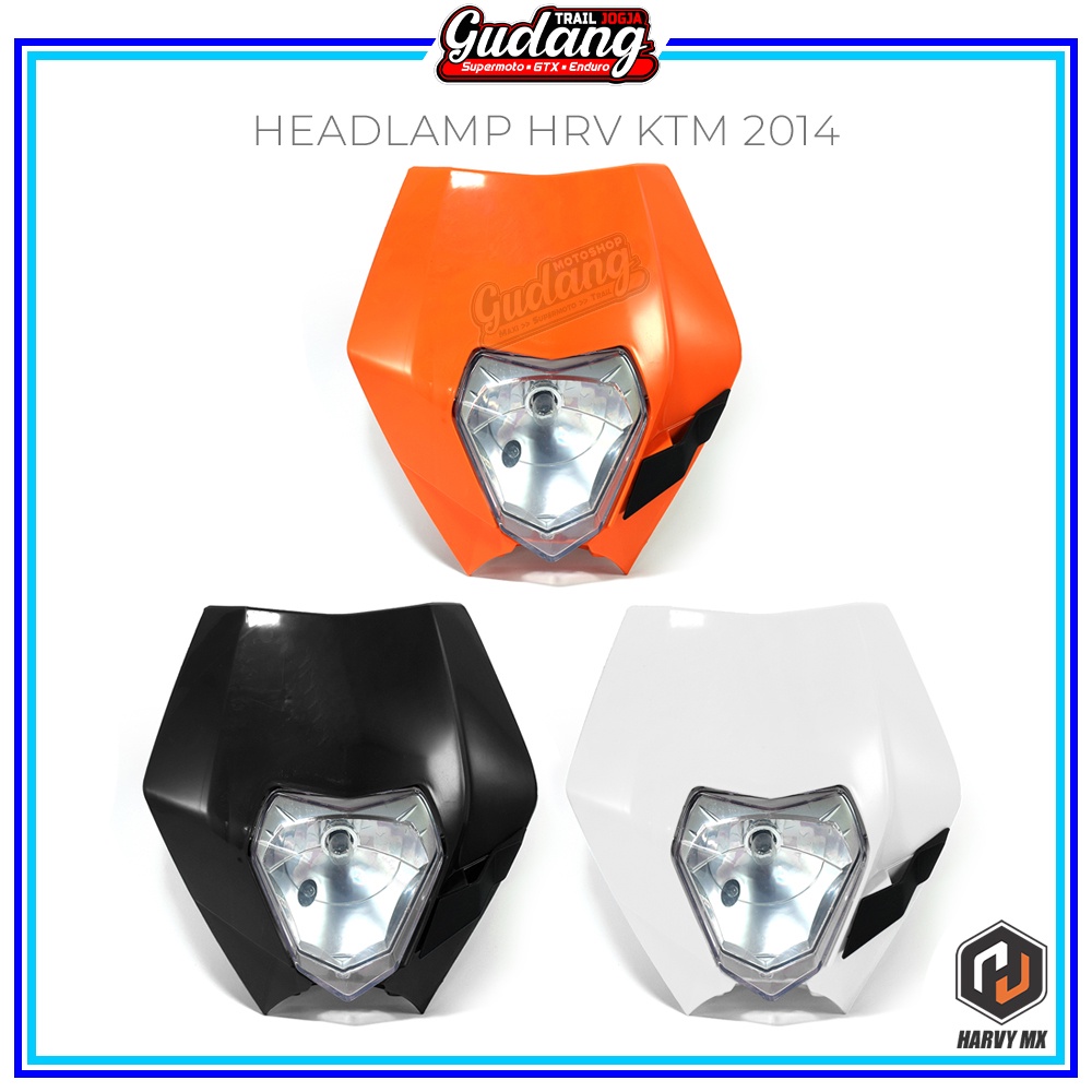 Headlamp Reflektor Lampu Depan KTM 250 2017 KTM 2014 CRF 150L 2018 Standar 8 LED Jelly 12 LED  2W HRV Hitam Orange Putih