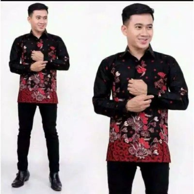 Batik Couple Keluarga Sania Ruffle Ori Ndoro Jowi Dnt Motif Sakura Merah Termurah