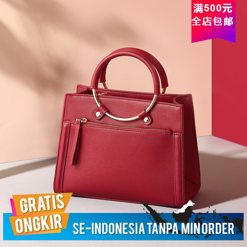 Slempang Import Wanita Merah 2021. Tas Pernikahan Kulit Baru.
