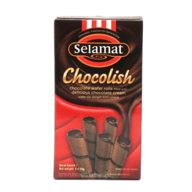 

SELAMAT WAFER ROLL CHOCOLISH 4 X 10 GR
