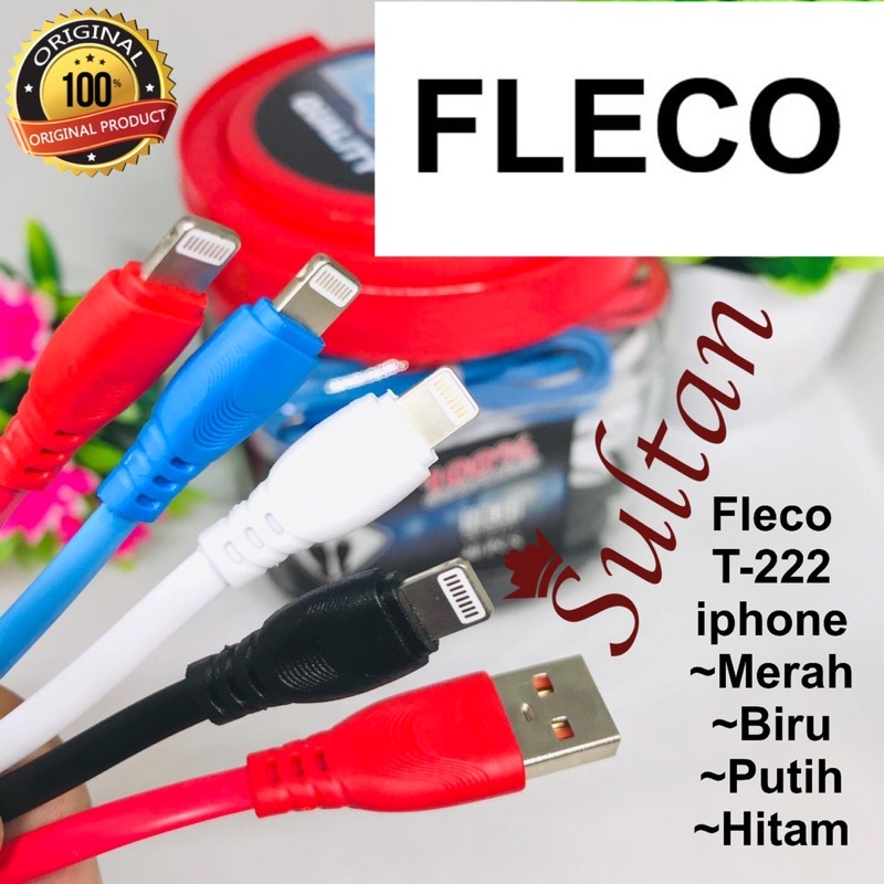 PROMO PER PCS KABEL DATA FLECO T222 MICRO/TYPE C/LIGHTNING FAST CHARGING FC PROMO